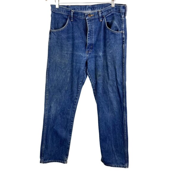 Mens Rustler 36x30 Blue Denim Jeans 100% Cotton Relaxed Fit - Picture 1 of 10